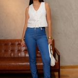 Calça Skinny Jeans Cintura Alta