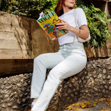 Calça Mom Cintura Alta com Bordados