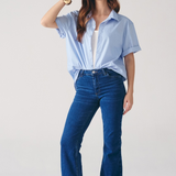 Calça Flare Feminina Jeans Cintura Média