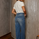 Calça Jeans Palazzo Com Brilho