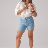 Shorts Pipa Feminino - Jeans Claro