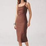 Vestido Midi Icon Feminino Marrom