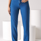 Calça Reta Jeans Feminina Blumenau - Jeans Escuro