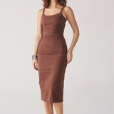 Vestido Midi Icon Feminino Marrom