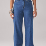 Calça Feminina Wide Leg - Jeans Escuro