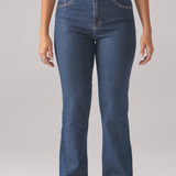 Calça Feminina Reta - Jeans Escuro