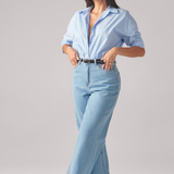 Calça Feminina Wide Leg - Jeans Claro