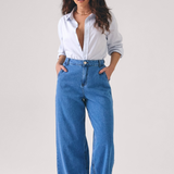 Calça Jeans Skater Feminina Cintura Alta